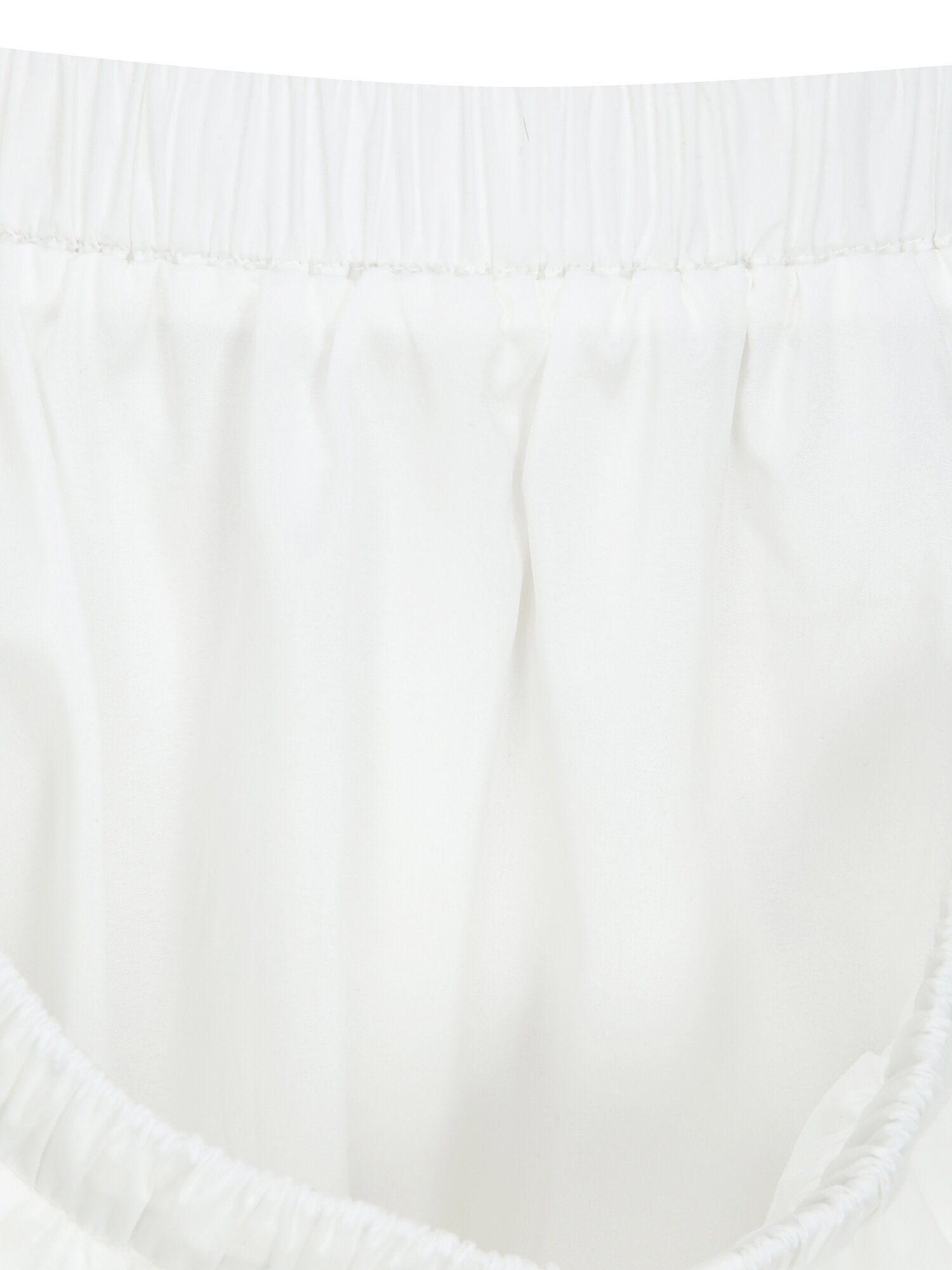 코튼 티어드 밴딩 스커트 (WHITE)