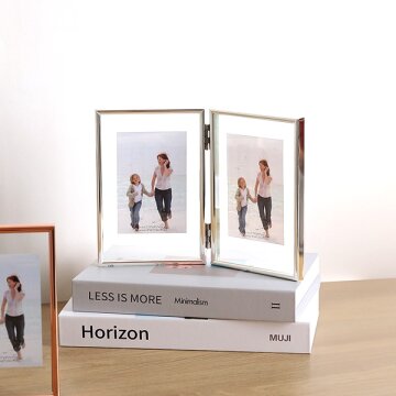 히키스 가족 아기 추억 메탈 프레임 포토 테이블 접이식 웨딩 사진액자4x6