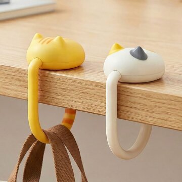 책상 테이블 백팩 가방걸이 고양이 캐릭터 행거 2개