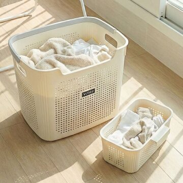 히키스 이동식 세탁 속옷 양말 분리가능한 위생 30L 빨래바구니 세트