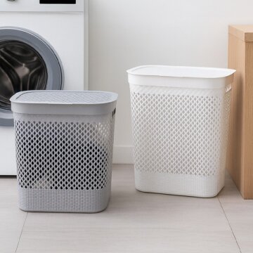 히키스 대용량 메쉬 뚜껑덮개 빨래 세탁바구니 틈새 물품 정리함 50L