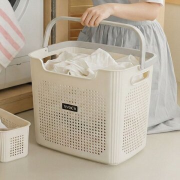 히키스 이동식 세탁 속옷 양말 30L 대용량 손잡이형 빨래바구니
