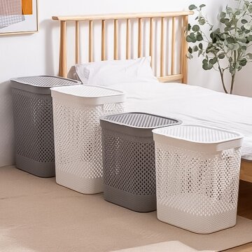 히키스 대용량 메쉬 뚜껑덮개 빨래 세탁바구니 틈새 물품정리함 대형 특대사이즈