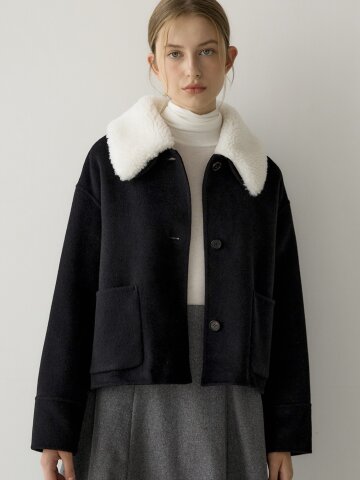 [리오더 3차] 퍼카라 숏코트 - 블랙