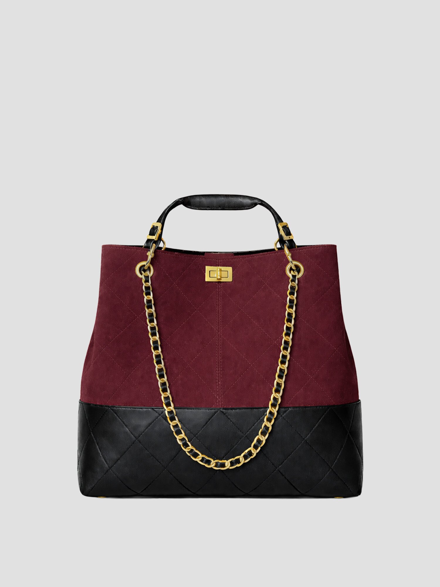 스웨이드스퀘어32 투톤 소가죽 투웨이 백_PCBG260104