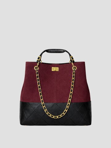 스웨이드스퀘어32 투톤 소가죽 투웨이 백_PCBG260104