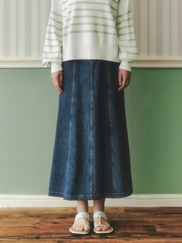 플레어 데님 스커트 / 인디고
