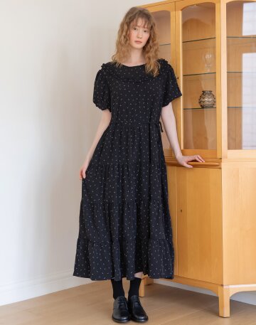 Puff sleeve dress_Black