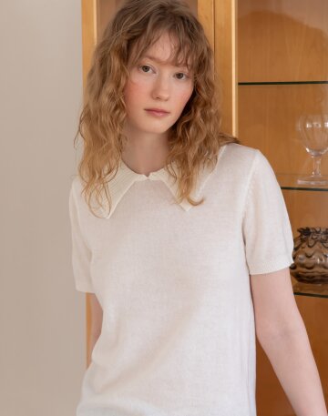 V-neck collar knitwear_2color