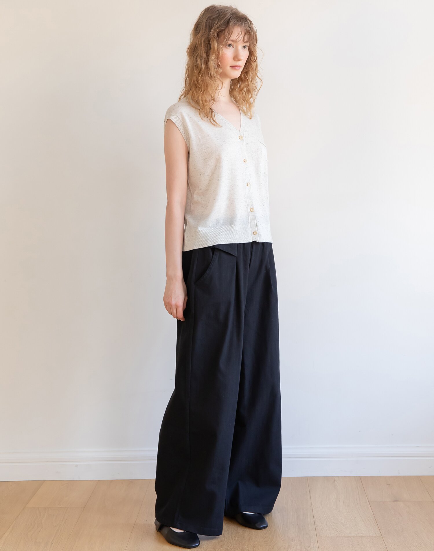 Pocket banded pants_2color