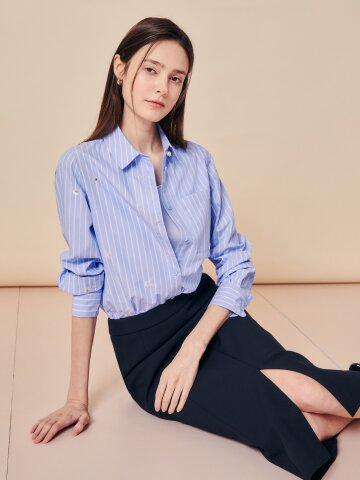 소프트 포인트 데일리 블라우스 