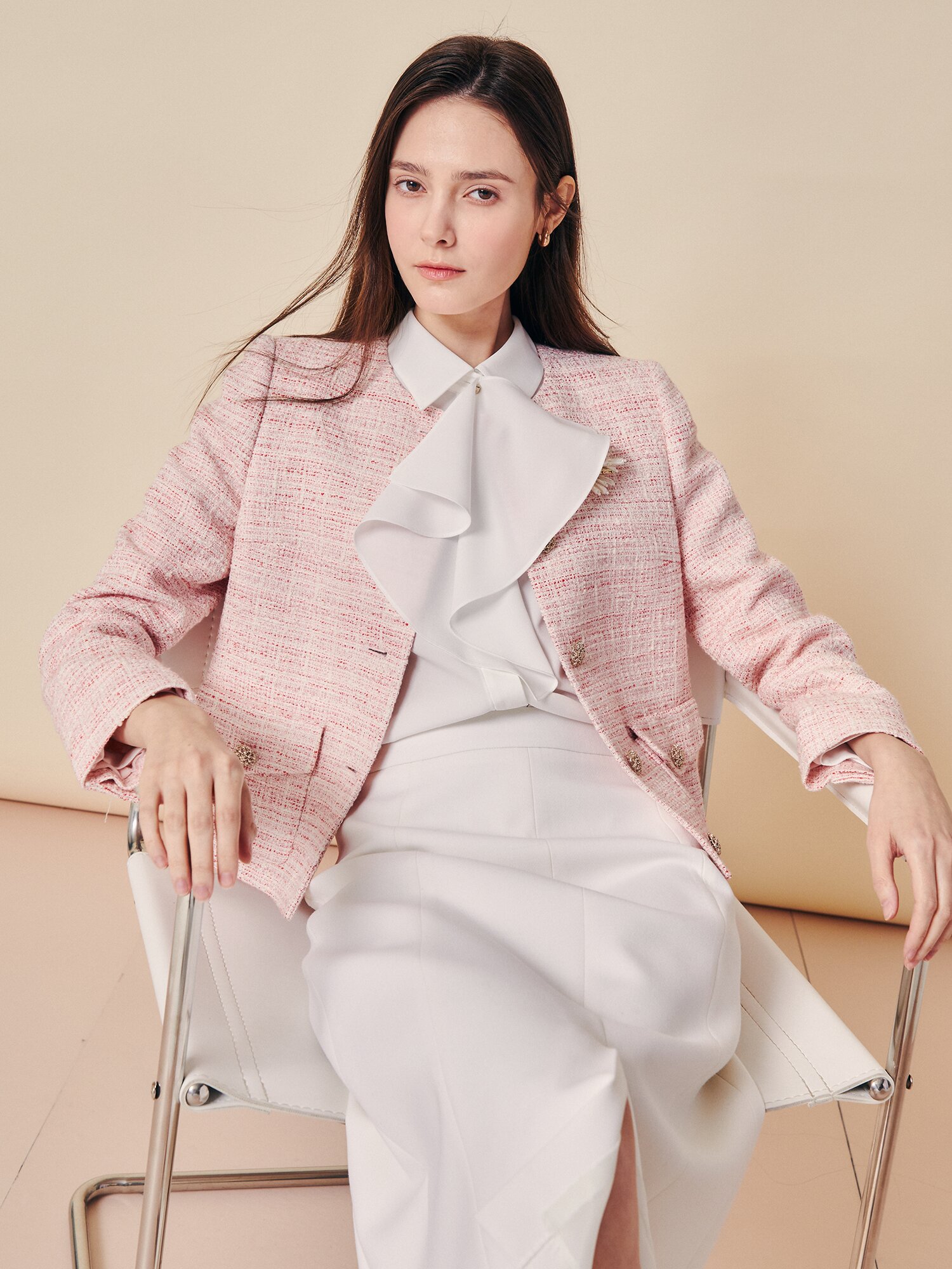 블룸 포인트 트위드 재킷 (PINK)