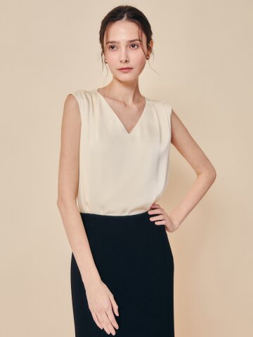 플로우 라인 슬리브리스 탑 