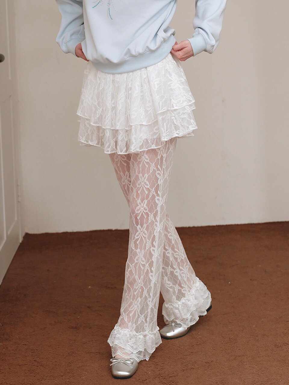 3/26예약배송_Cest_Layered lace skirt pants