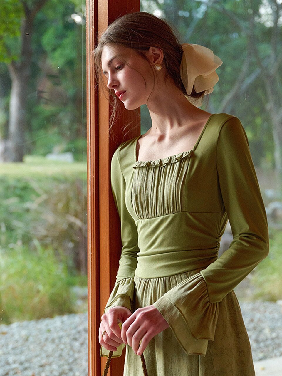 SR_Square neck flared dress