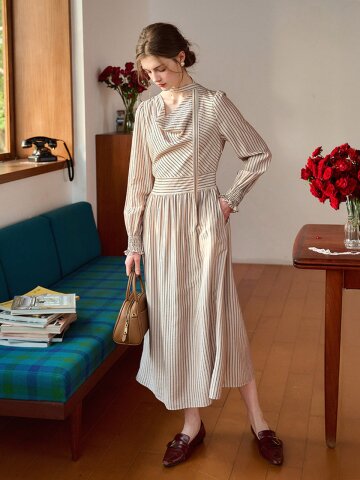 SR_Antique hemp striped dress