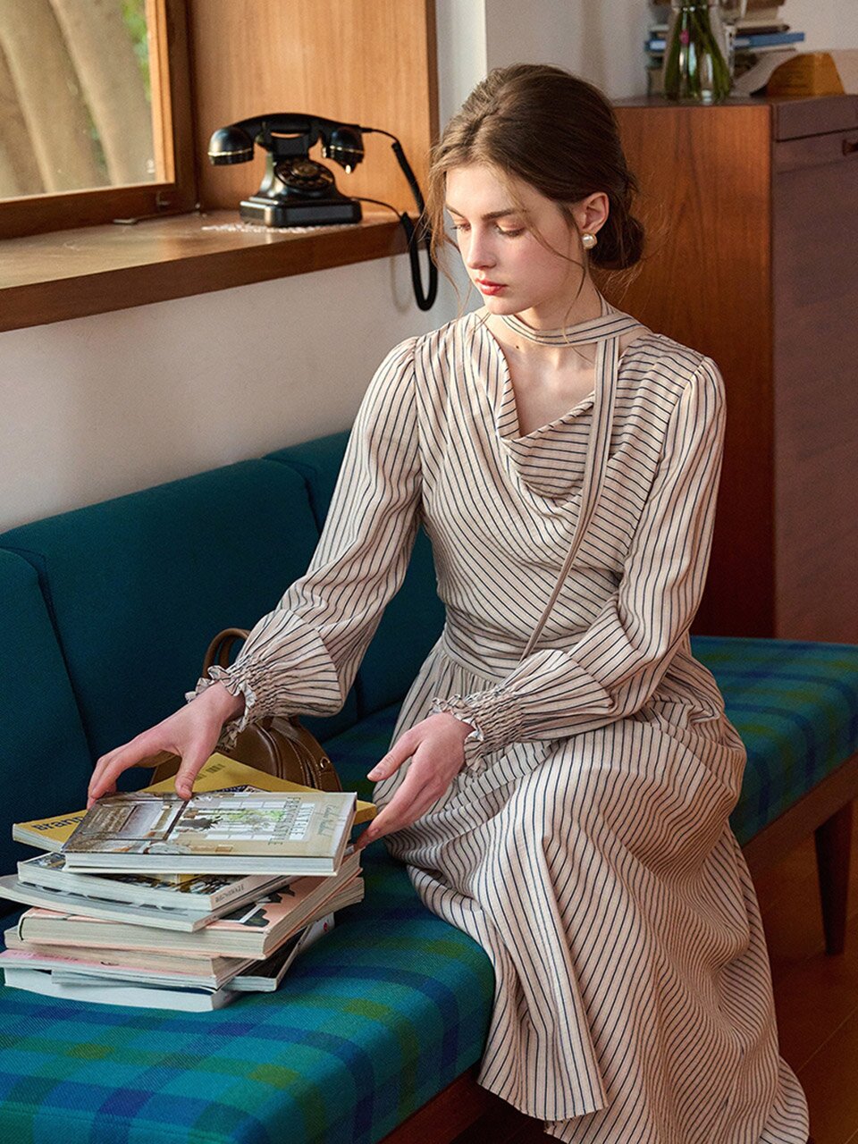 SR_Antique hemp striped dress