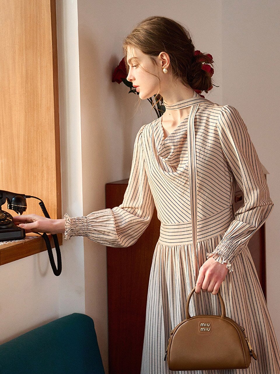 SR_Antique hemp striped dress