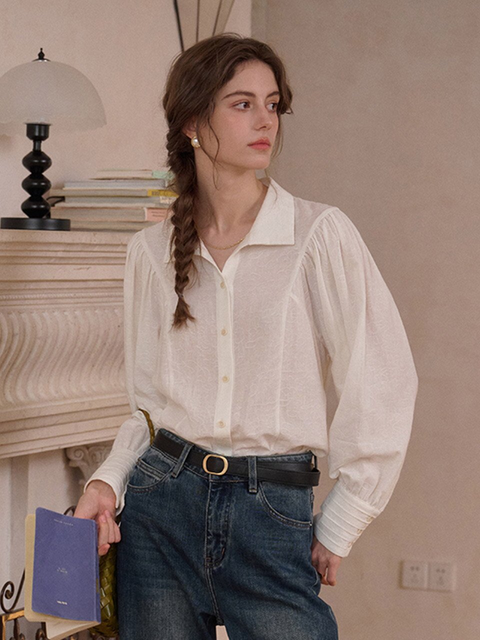 SR_Jacquard white shirt