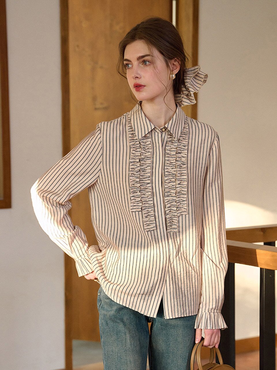 5/18 예약배송_SR_Leaf striped shirt