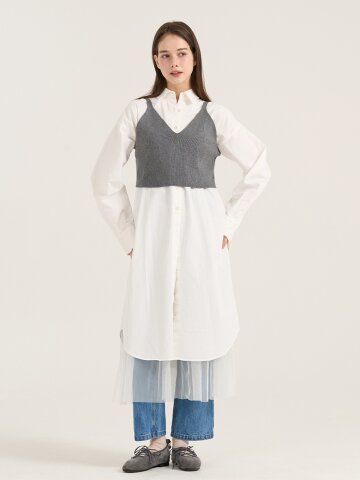 리네아 니트 베스트 - 그레이