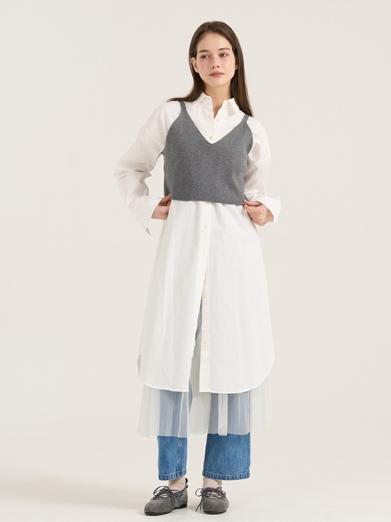 Linea Knit Vest - Grey