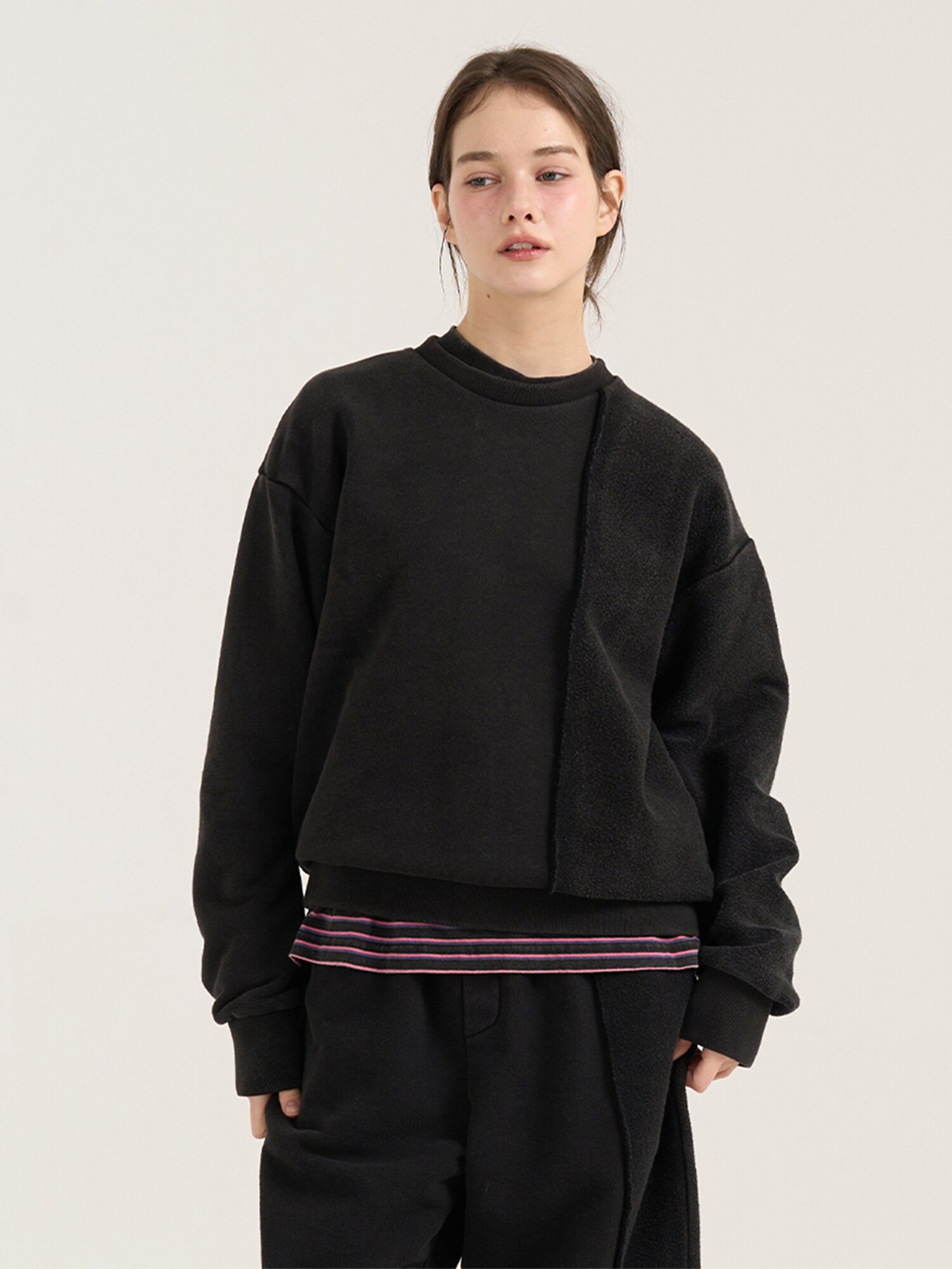 Ritmico Stripe Long Sleeve T-shirt - Black