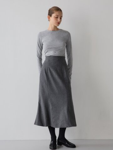 울 머메이드 스커트 - 그레이
