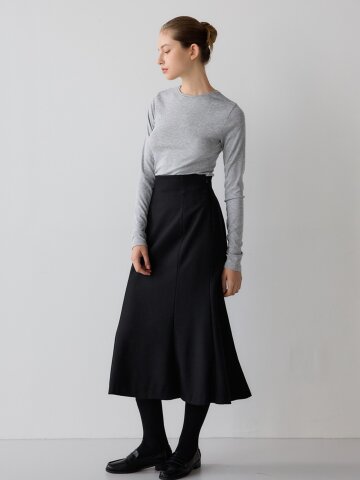 [리오더 4차] 울 머메이드 스커트 - 블랙