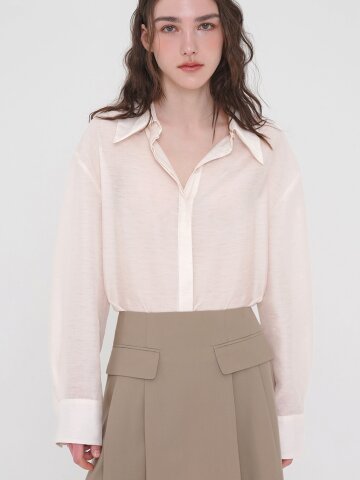 셔츠 블라우스 - 아이보리
