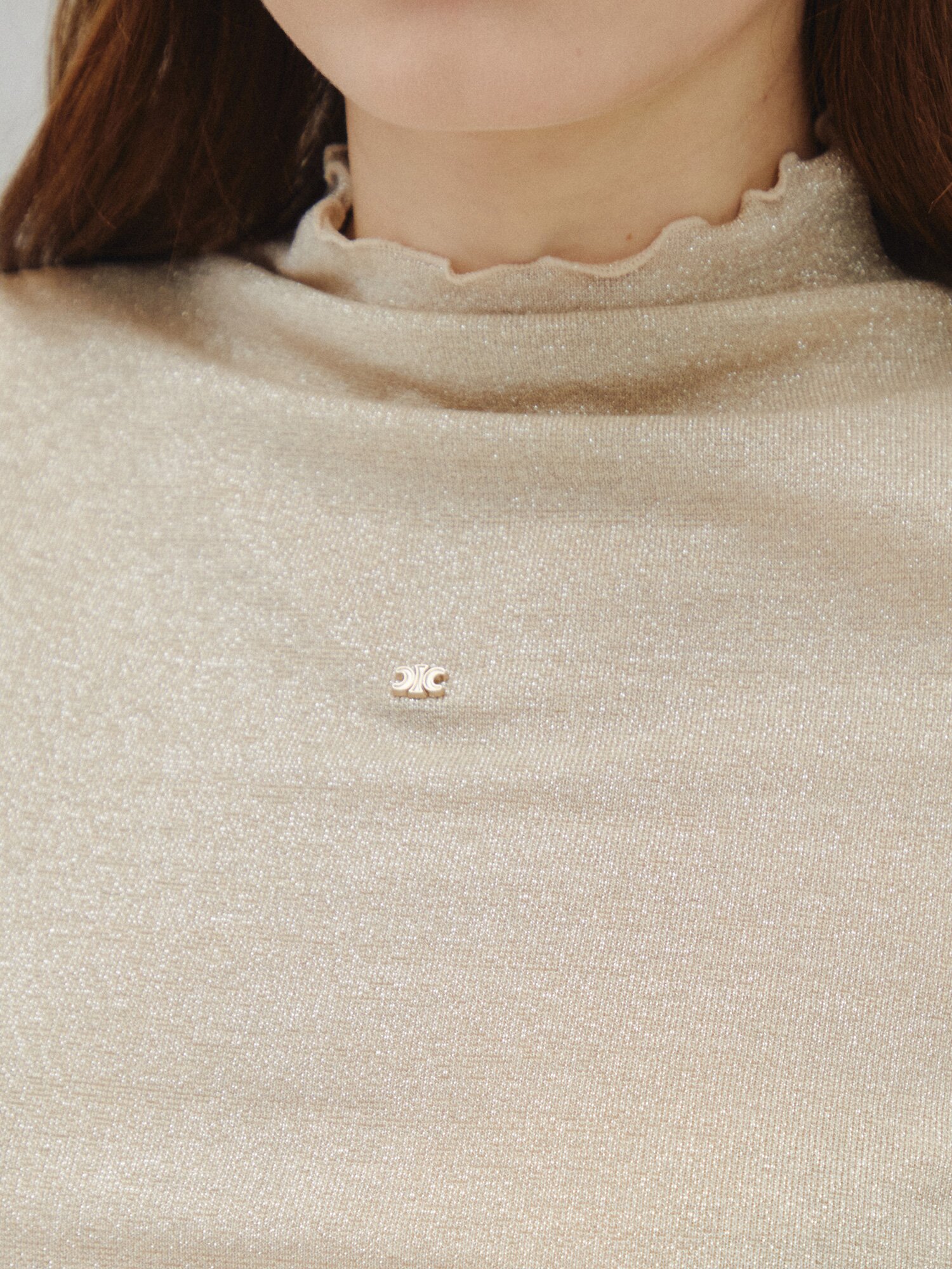 글로우 하이넥 슬림 탑 (BEIGE)