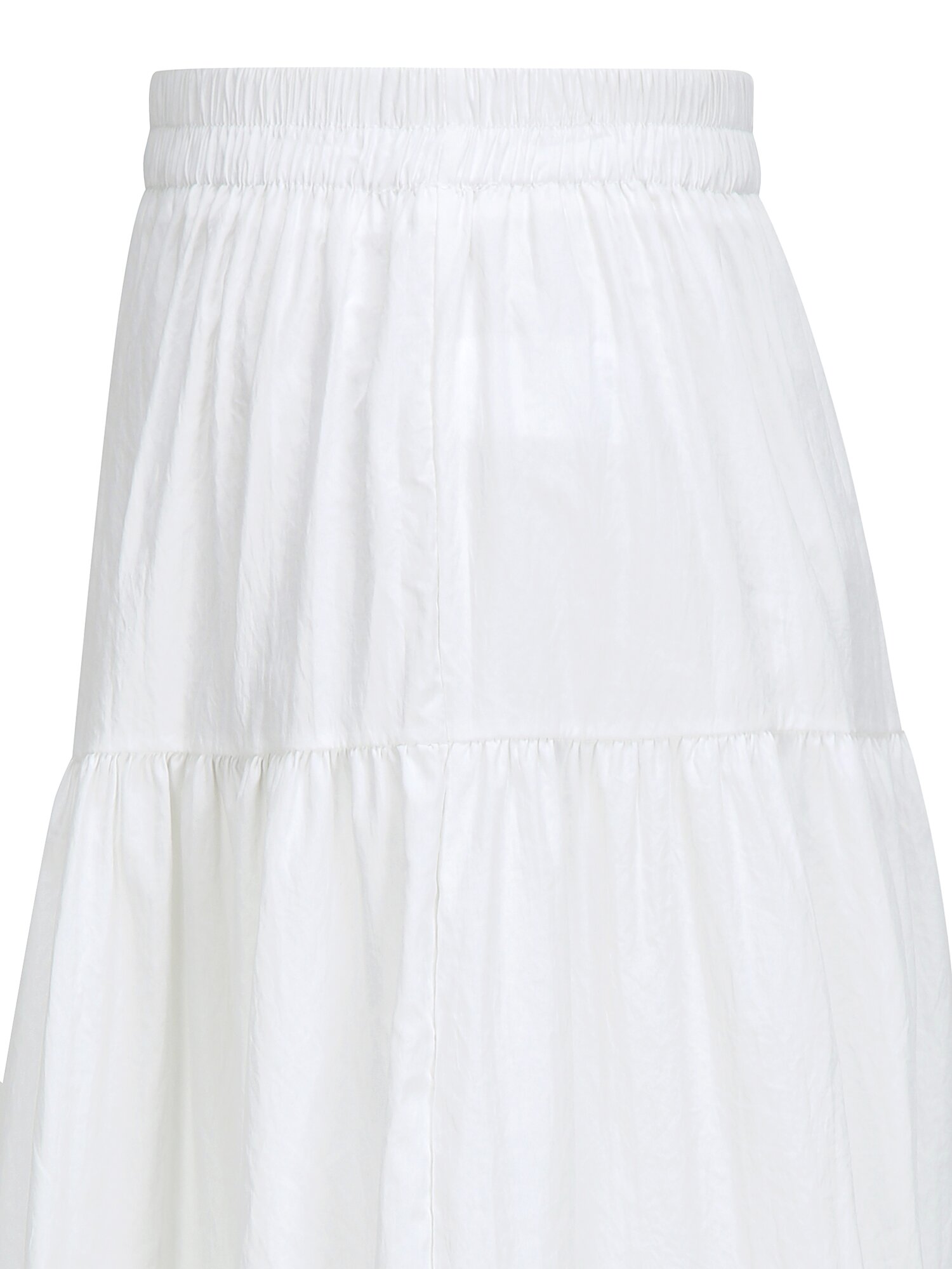 레이스 헴 티어드 밴딩 스커트 (WHITE)