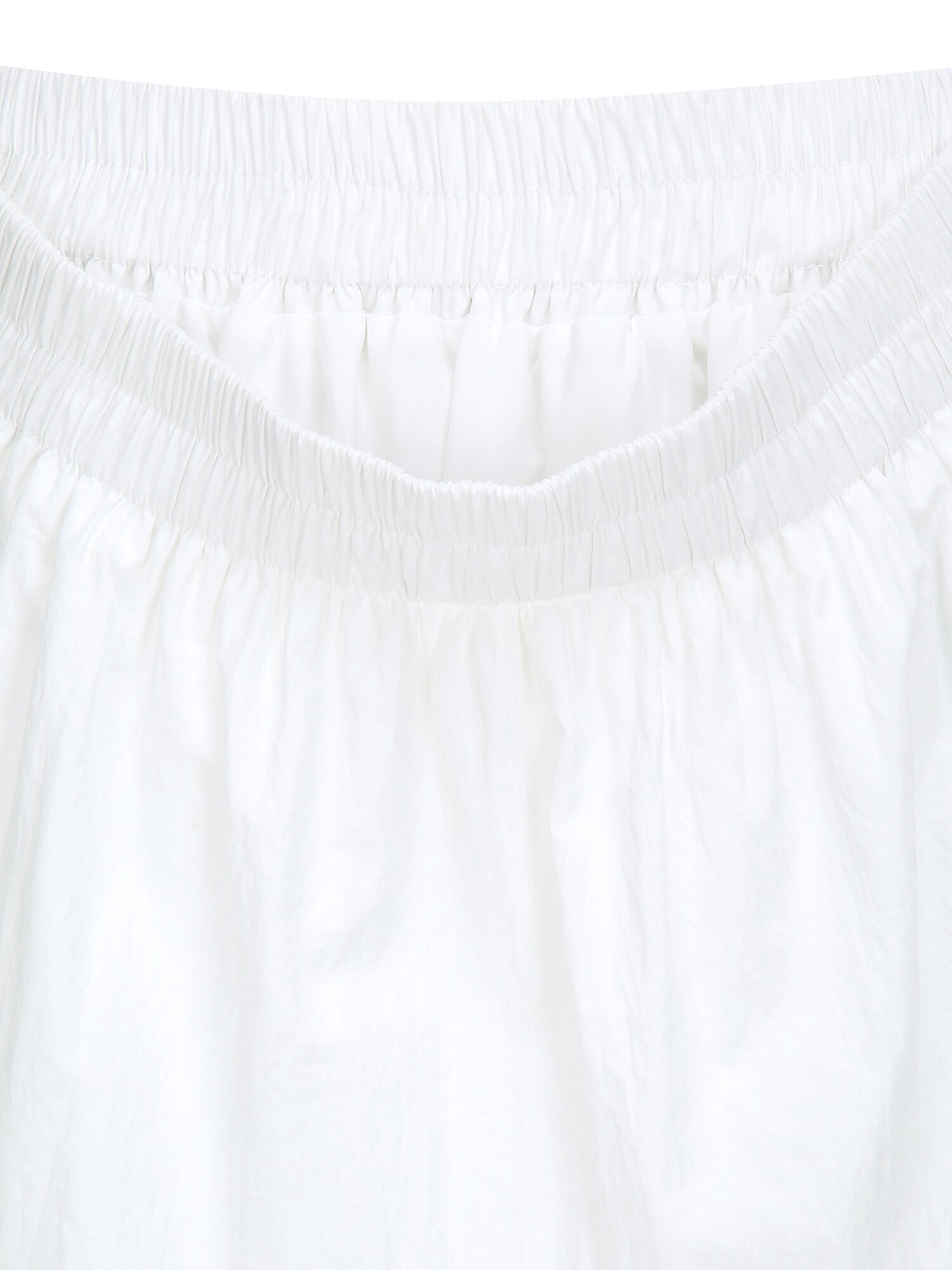 레이스 헴 티어드 밴딩 스커트 (WHITE)