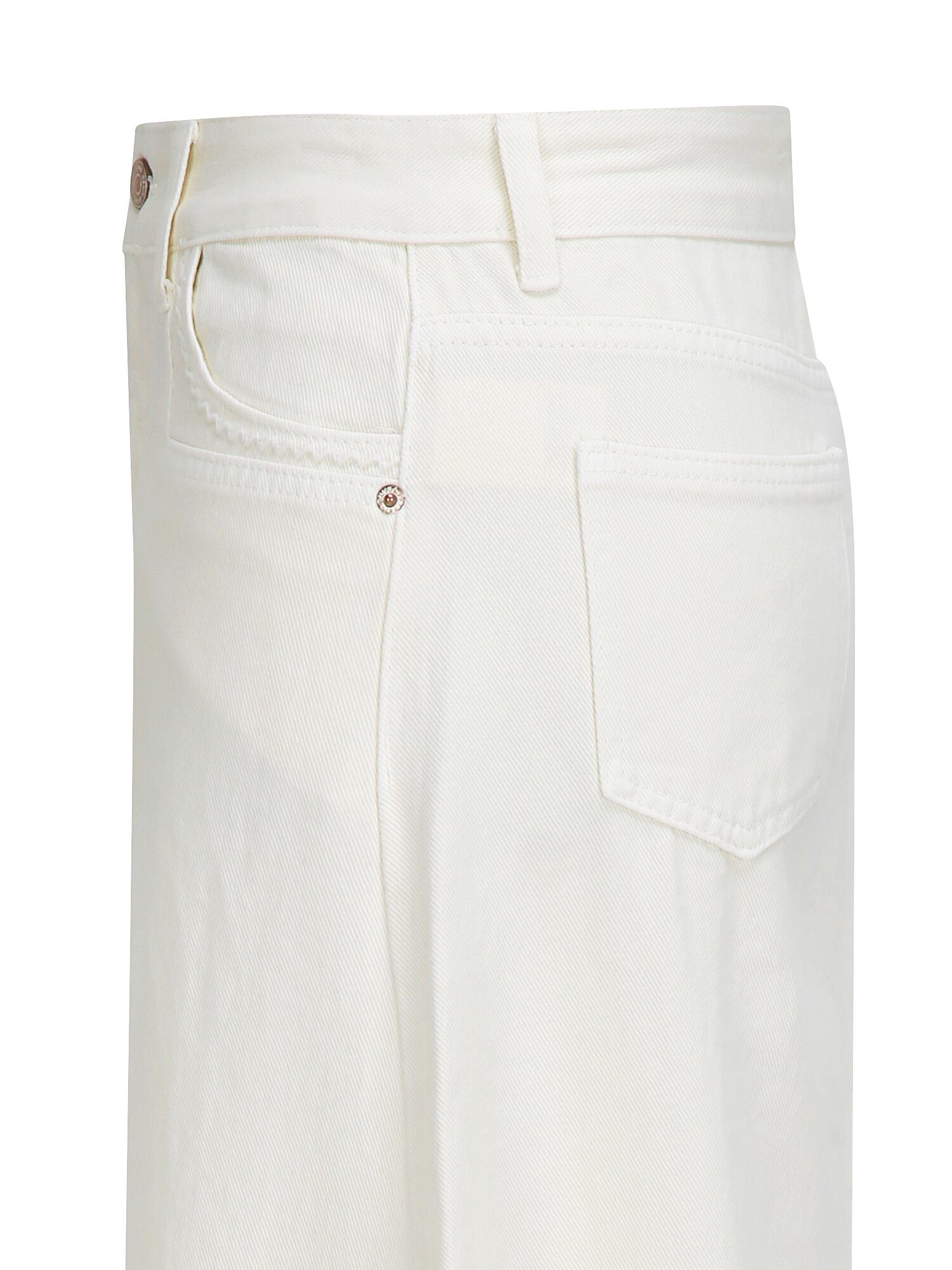 포켓 포인트 롱 데님 스커트 (WHITE)