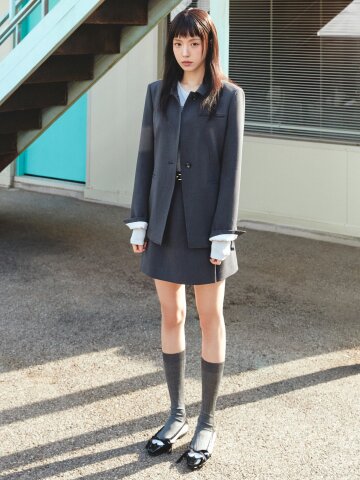 포켓 장식 미니 랩 스커트 