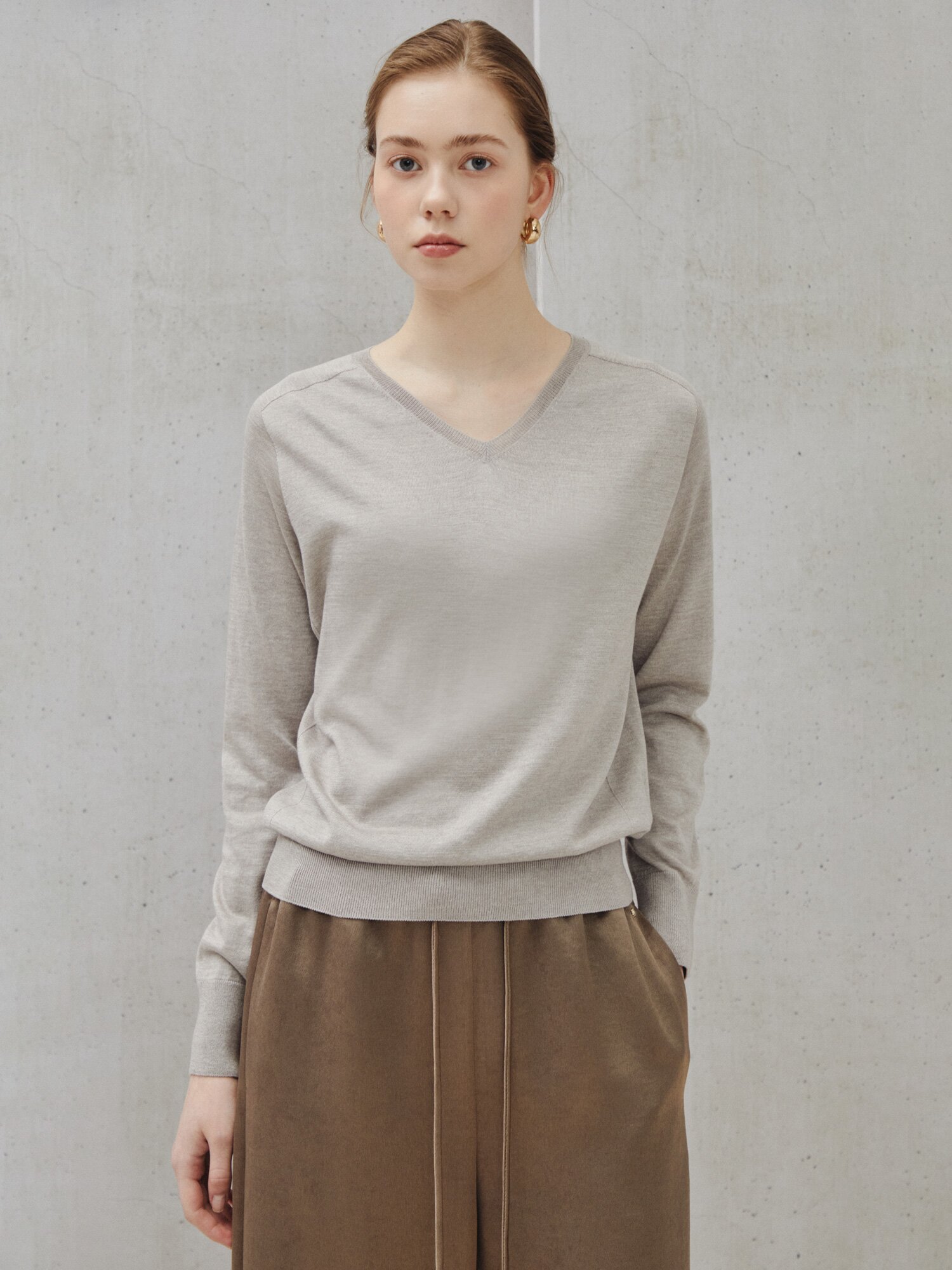컴포트 베이식 니트 풀오버 (LIGHT GREY)