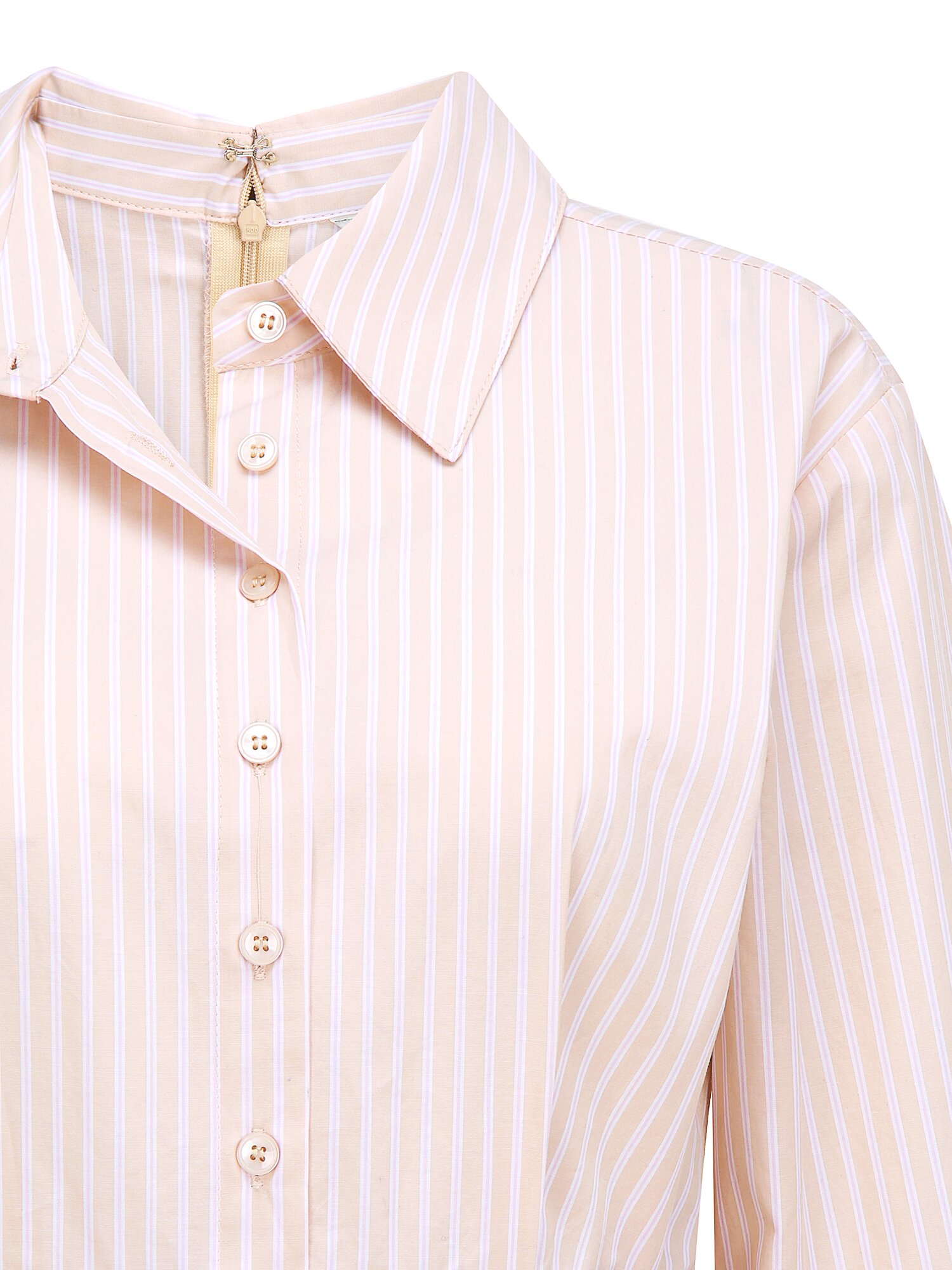 비조 장식 플레어 셔츠 원피스 (STRIPE BEIGE)