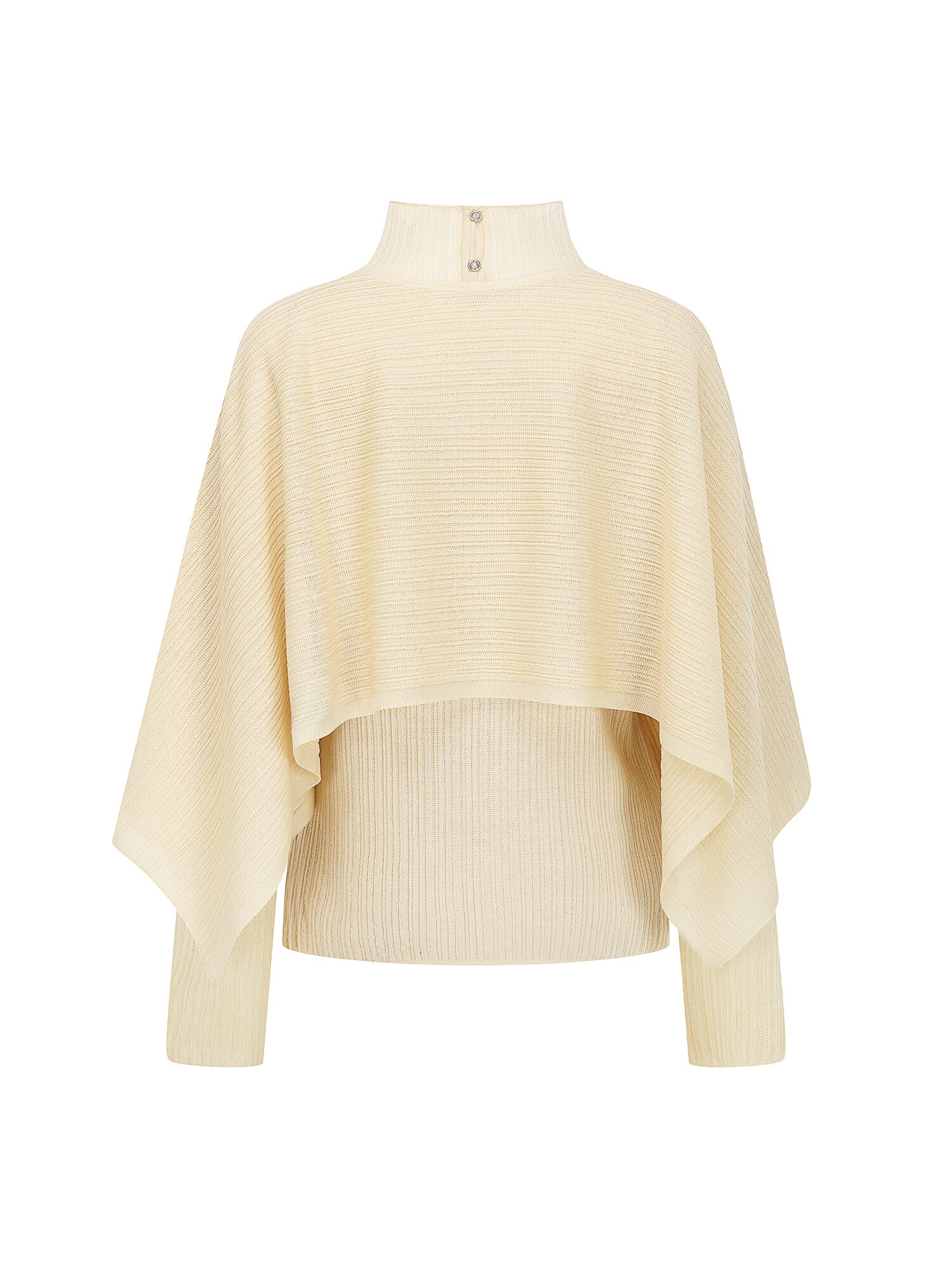 하이넥 풀오버 니트 +케이프 세트 (LIGHT BEIGE)