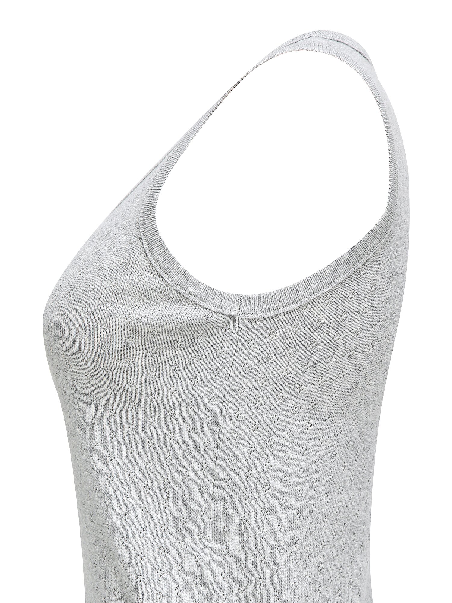 펀칭 버튼 슬리브리스 스쿱넥 니트 (GREY)