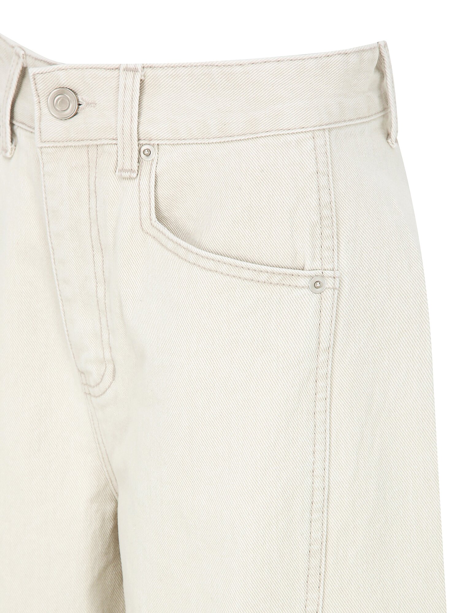 사선 절개 와이드 데님 팬츠 (BEIGE)