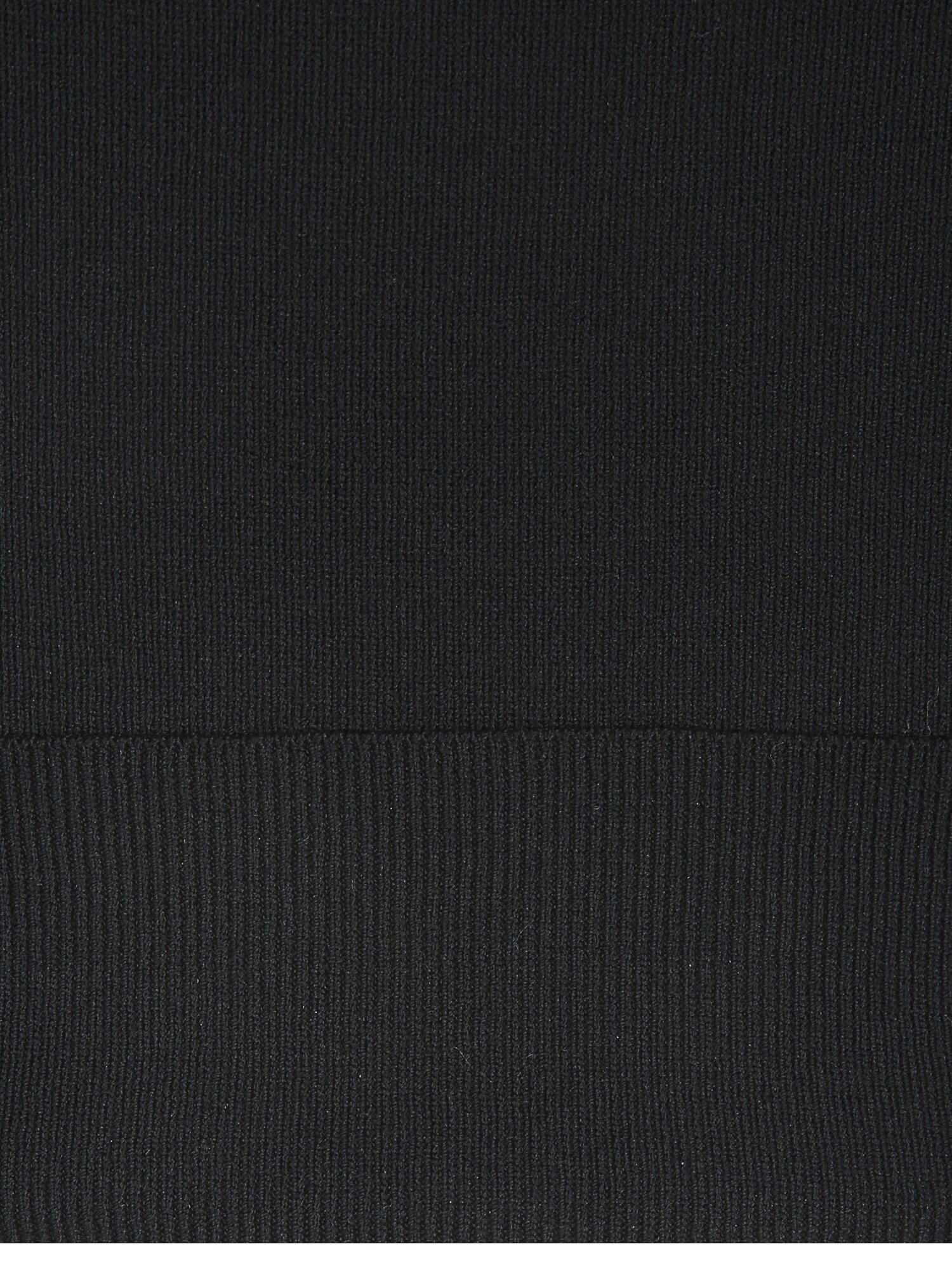 자수 골지 슬리브리스 니트 (BLACK)