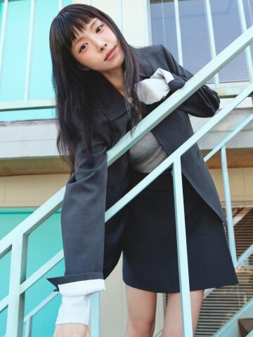 롤업 셔츠 칼라 투버튼 재킷 