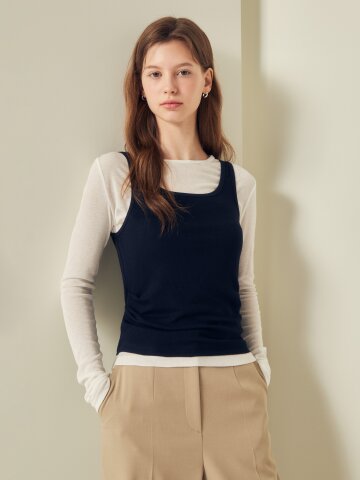 슬리브리스 티셔츠 +티셔츠 세트 