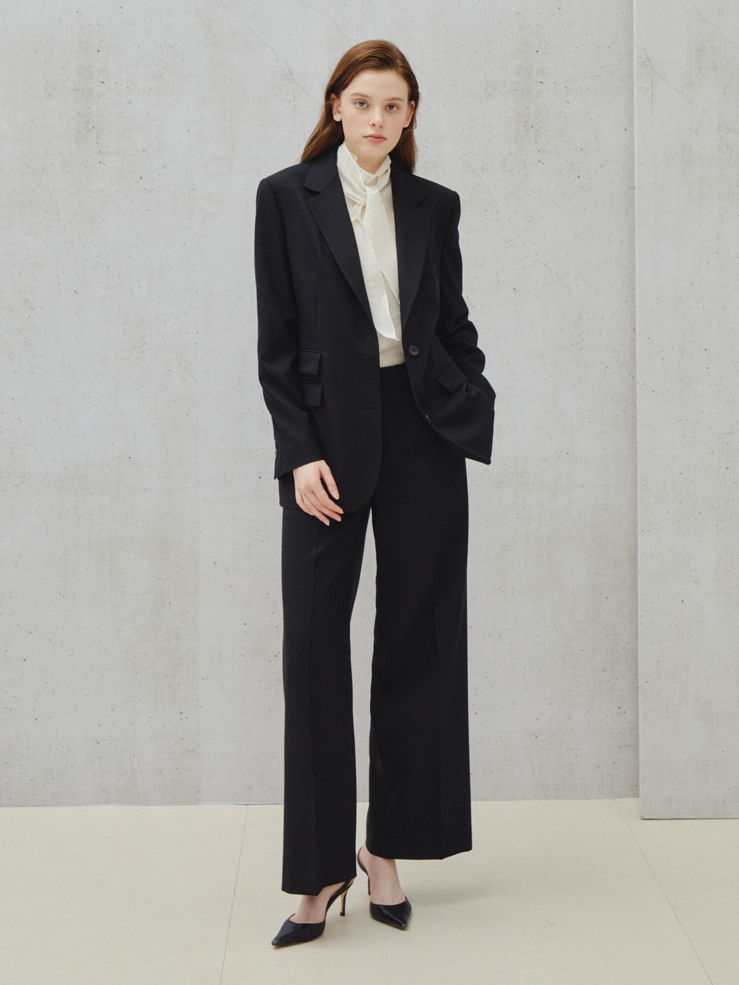 시크 테일러드 싱글 재킷 (BLACK)