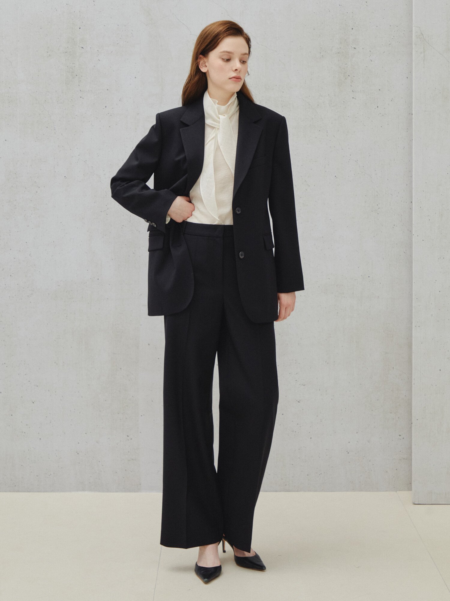 시크 테일러드 싱글 재킷 (BLACK)