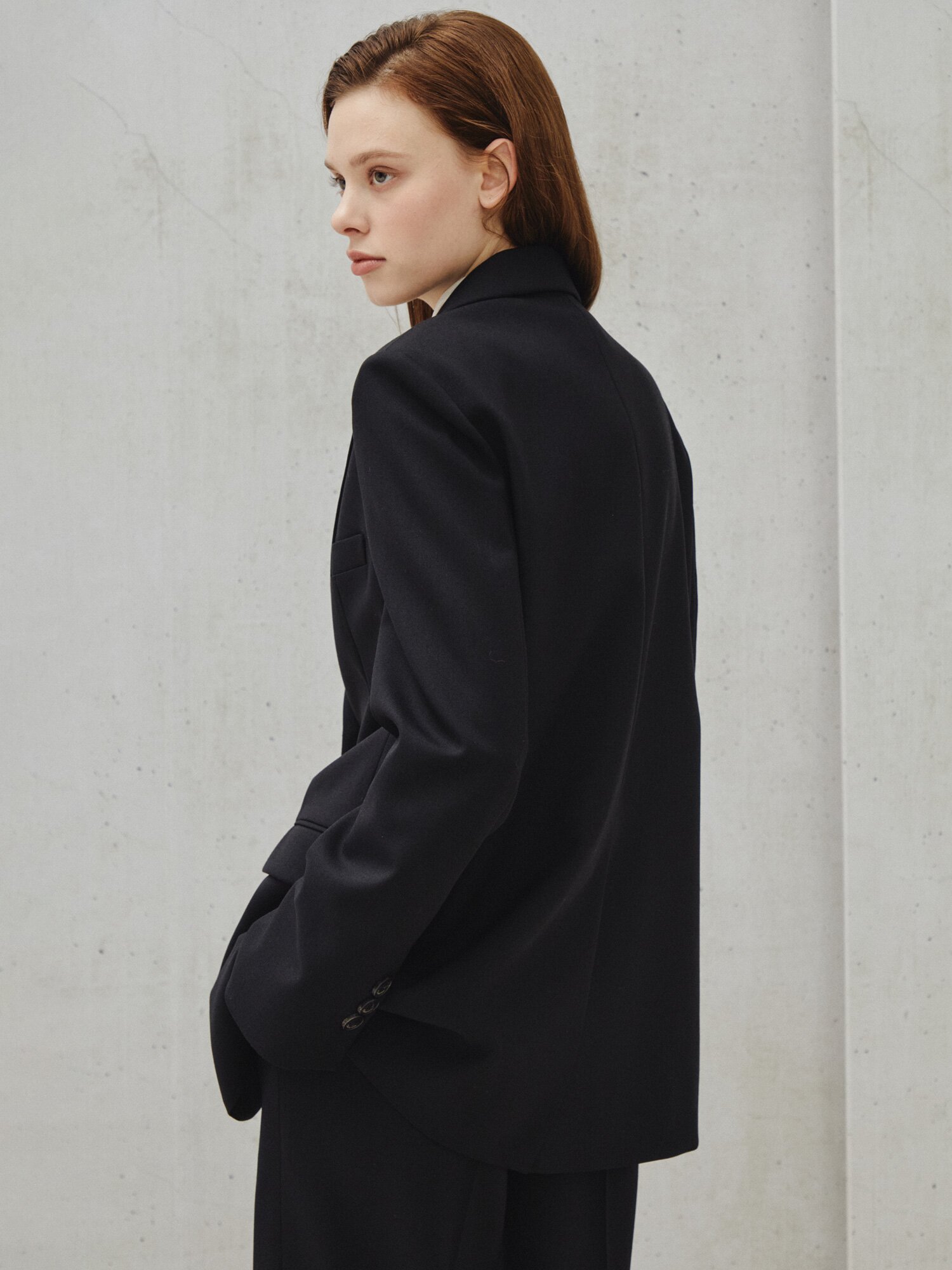 시크 테일러드 싱글 재킷 (BLACK)