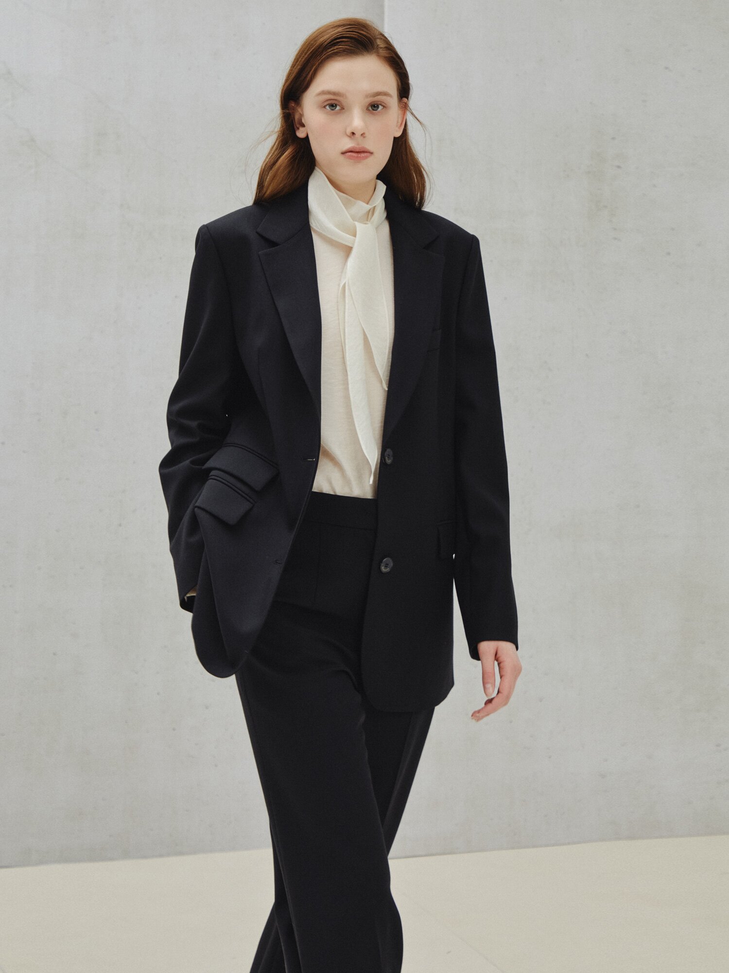 시크 테일러드 싱글 재킷 (BLACK)