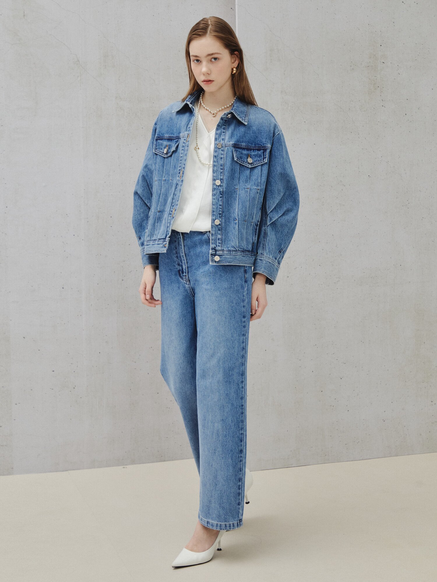 클린 실루엣 베이식 데님 팬츠 (BLUE)