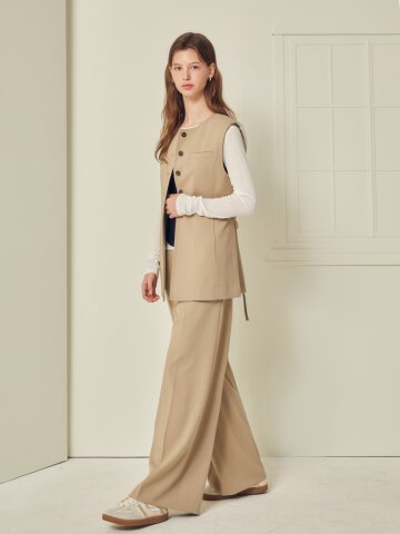 하이 웨이스트 와이드 팬츠 