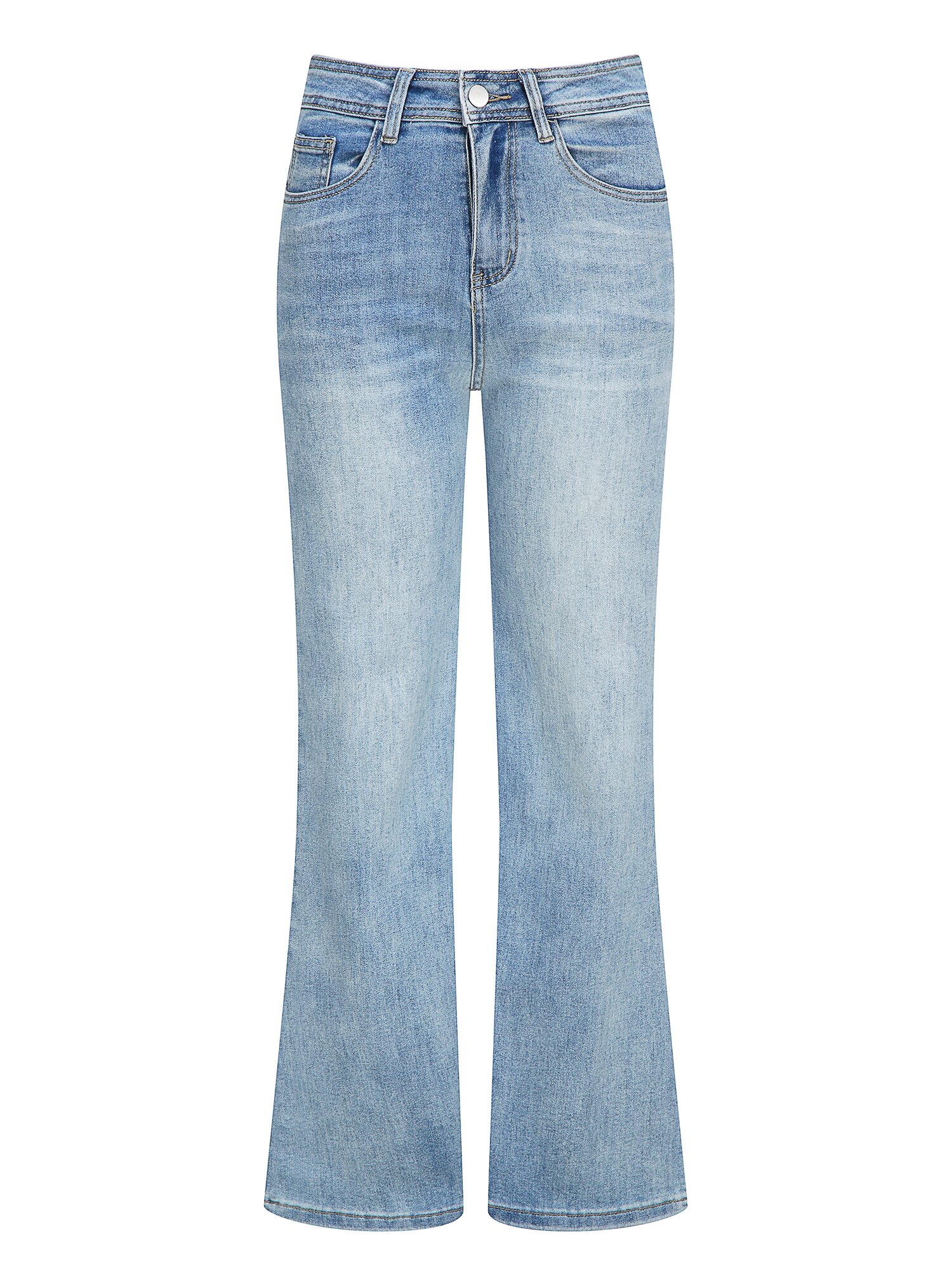 워싱 세미 부츠컷 데님 팬츠 (LIGHT BLUE)